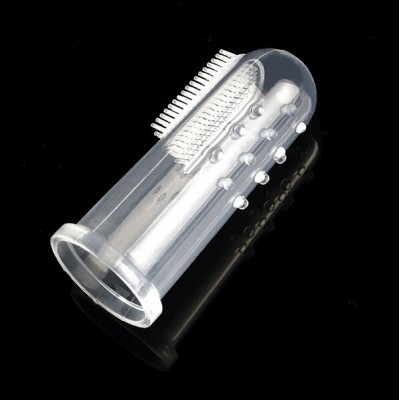 Best selling china travel toothbrush finger chewable rubber bristle clear silicone adult toothbrush