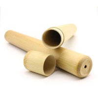 European market personal travel wear Bamboo Toothbrush packing in bamboo tube