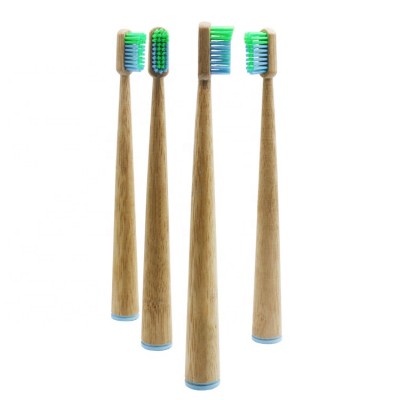 Hot Sell  Eco-Friendly House Colorful Soft Adult Handle Wooden Bamboo Toothbrush With Pack Of 4 Private Label